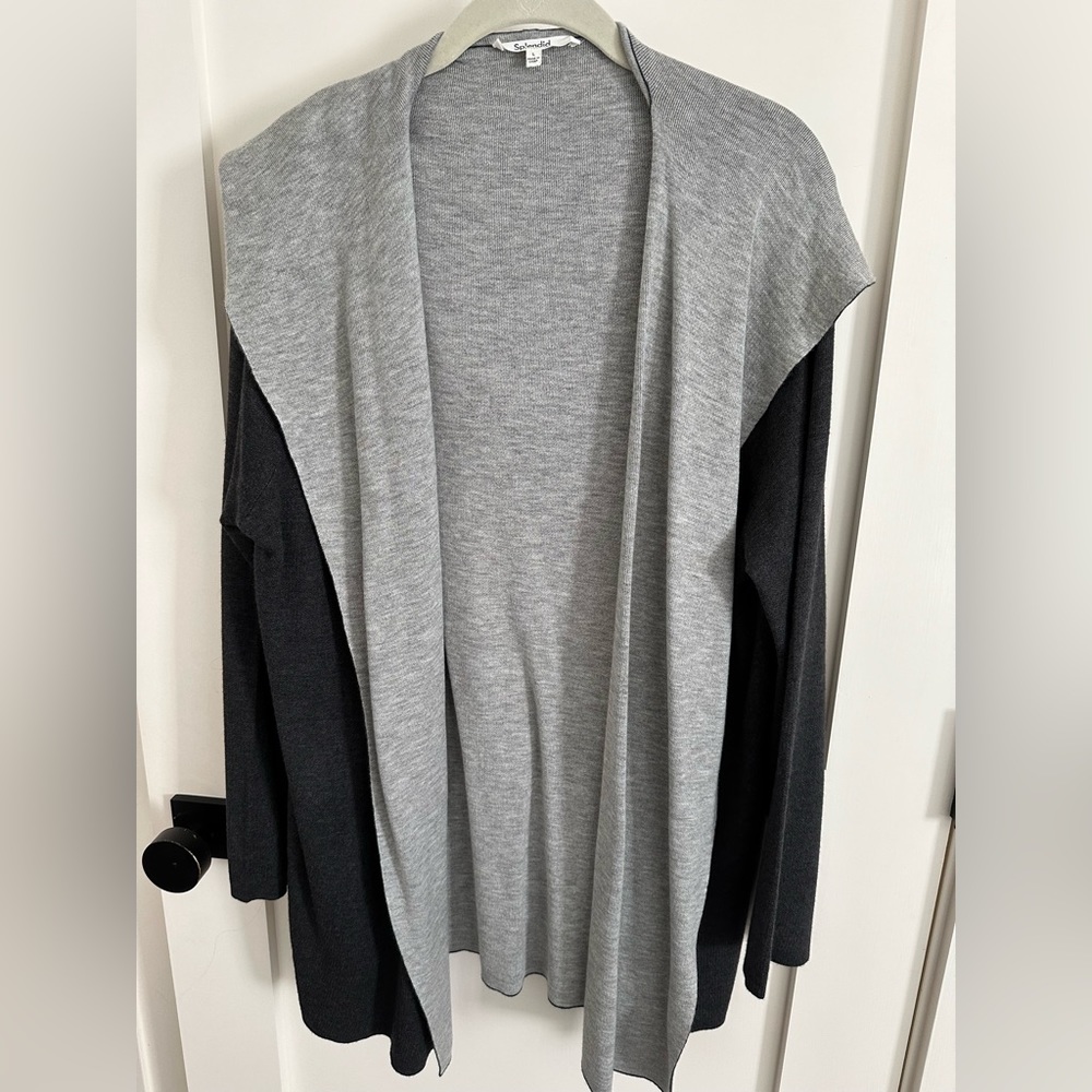 Splendid grey/black hoodie cardigan size L